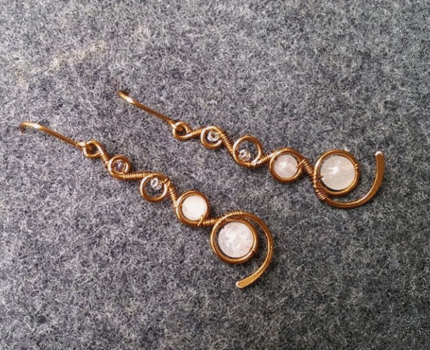 Rustic Glam Copper Earrings