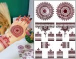 Henna Tattoo Stencils, Reuseable Mehndi Hollow Template for Hands DIY Tattooing, Sheets Arabic & Indian Mehndi Stencil for Women, Girls