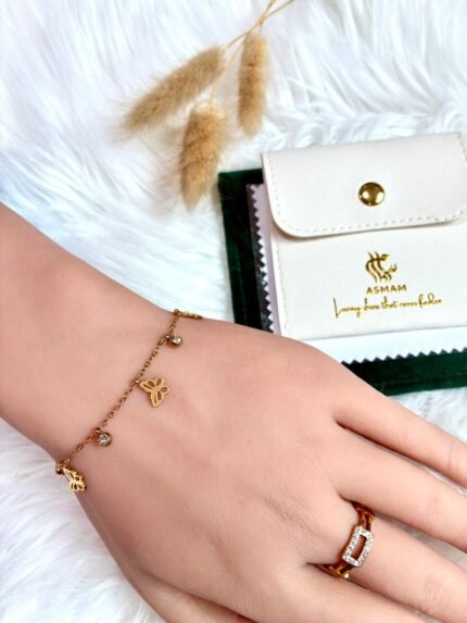 Gilded Butterfly Drop Bracelet